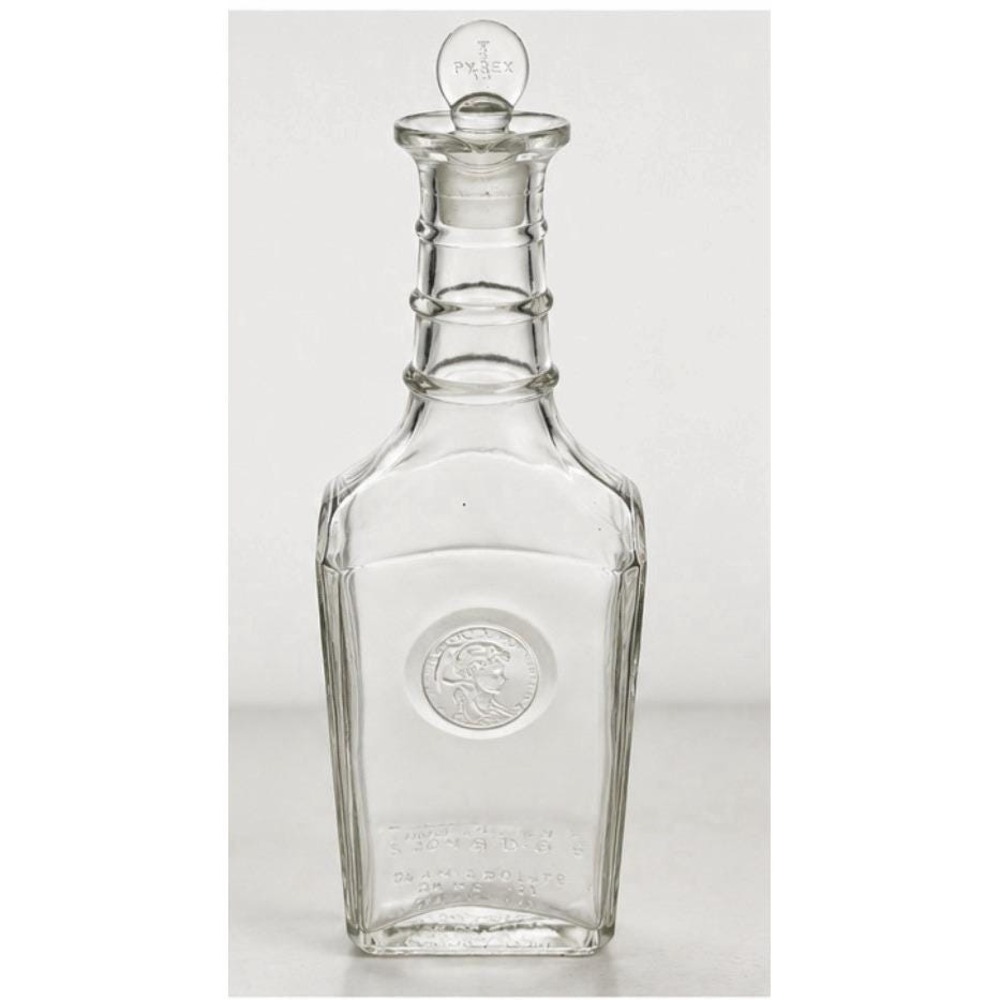 Vintage Johnnie Walker Glass Whiskey Decanter Bottle w/ Pyrex Stopper 11"